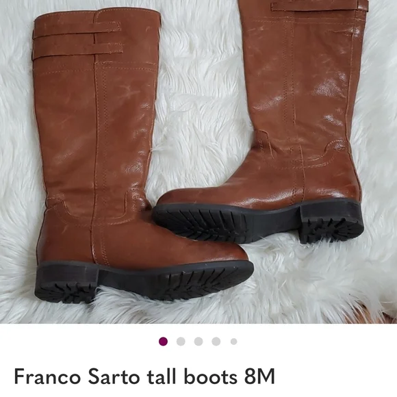 Franco Sarto Brown Tall Leather Boots - Picture 1 of 4